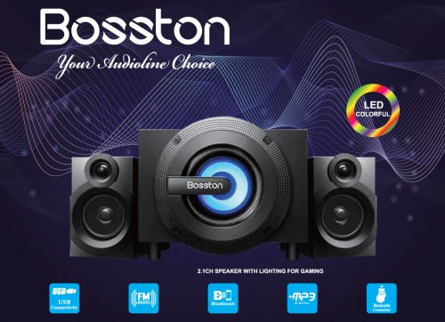 Loa vi tính 2.1 Bluetooth USB thẻ nhớ Bosston T3700-BT 25W led RGB - 220V